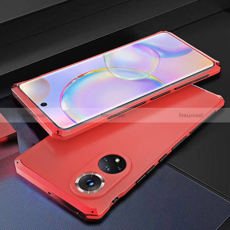 Luxury Aluminum Metal Cover Case 360 Degrees for Huawei Honor 50 5G Red