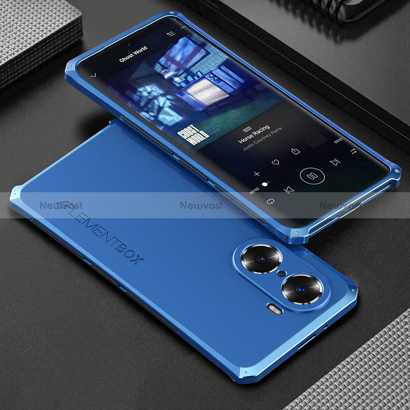 Luxury Aluminum Metal Cover Case 360 Degrees for Huawei Honor 60 Pro 5G Blue