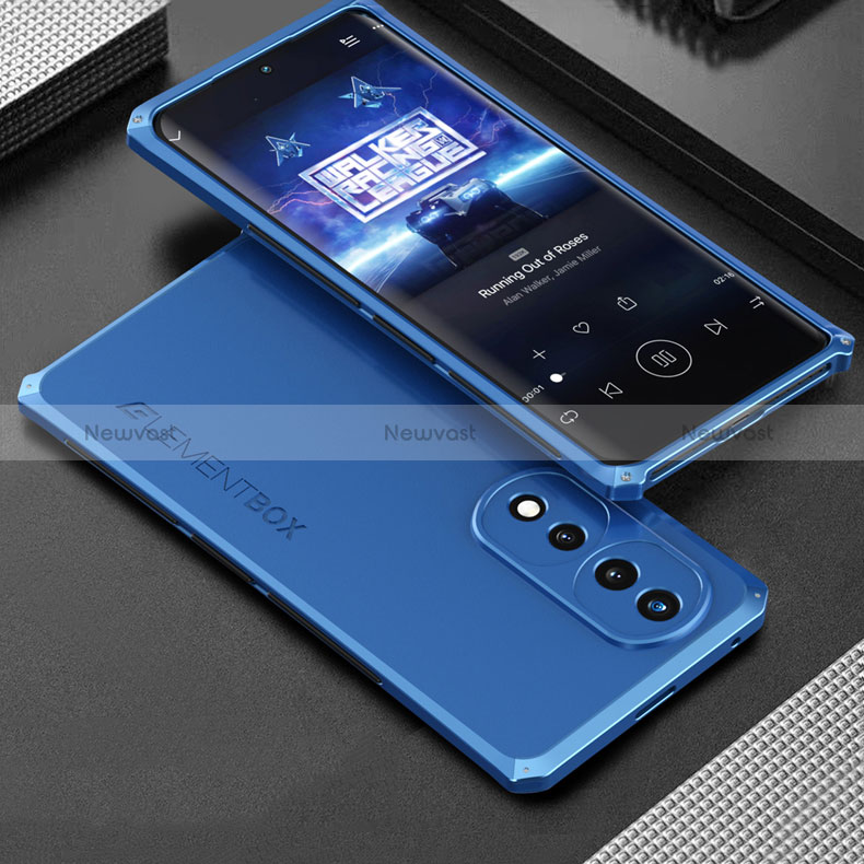 Luxury Aluminum Metal Cover Case 360 Degrees for Huawei Honor 70 5G Blue