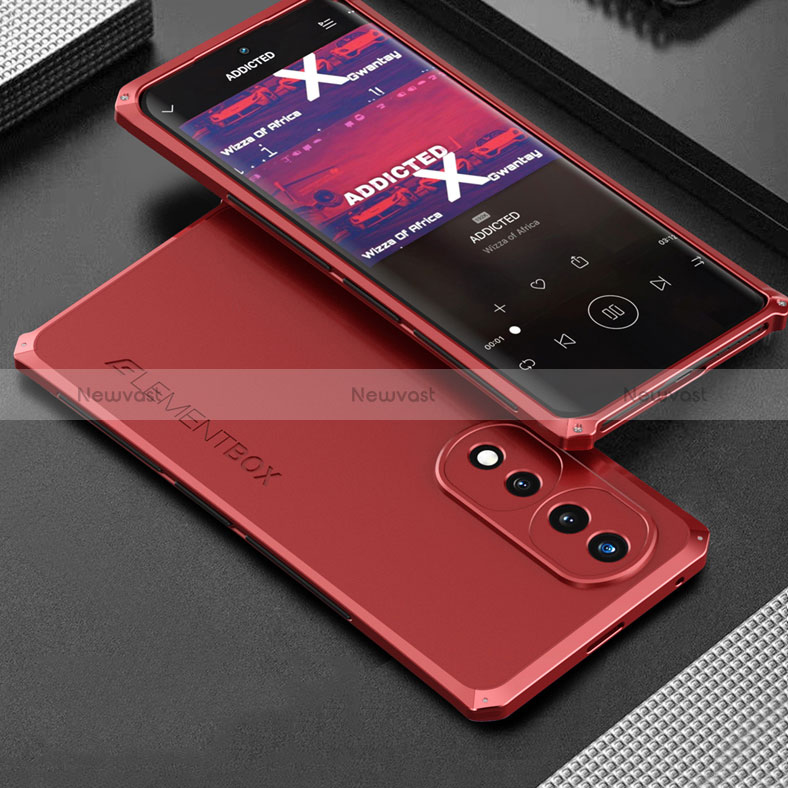 Luxury Aluminum Metal Cover Case 360 Degrees for Huawei Honor 70 Pro 5G Red