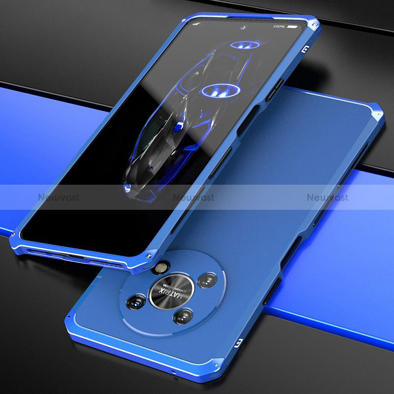 Luxury Aluminum Metal Cover Case 360 Degrees for Huawei Honor Magic4 Lite 5G Blue