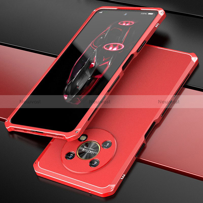 Luxury Aluminum Metal Cover Case 360 Degrees for Huawei Honor Magic4 Lite 5G Red