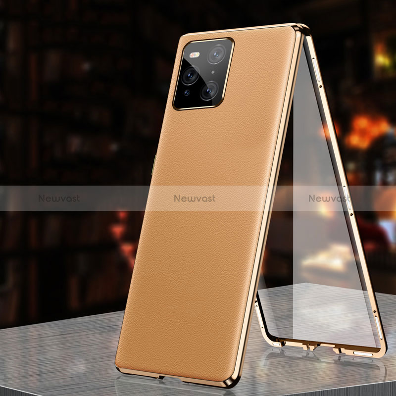 Luxury Aluminum Metal Cover Case 360 Degrees for Oppo Find X3 5G Orange