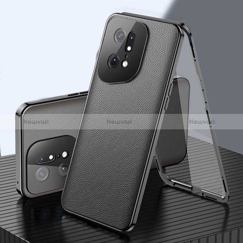 Luxury Aluminum Metal Cover Case 360 Degrees for Oppo Find X5 5G Black