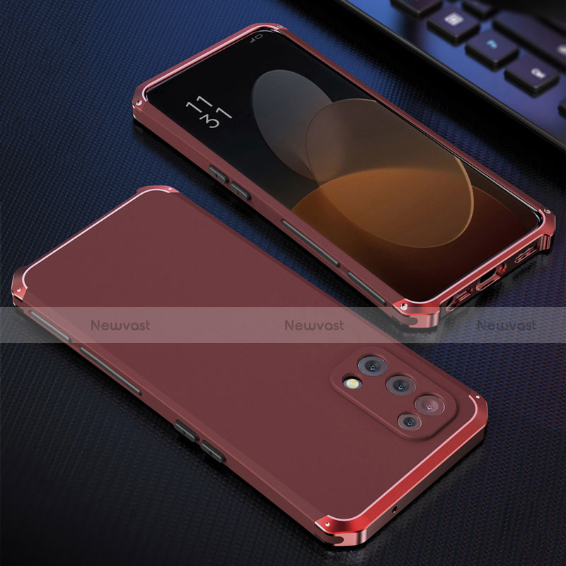 Luxury Aluminum Metal Cover Case 360 Degrees for Oppo Reno5 5G Red