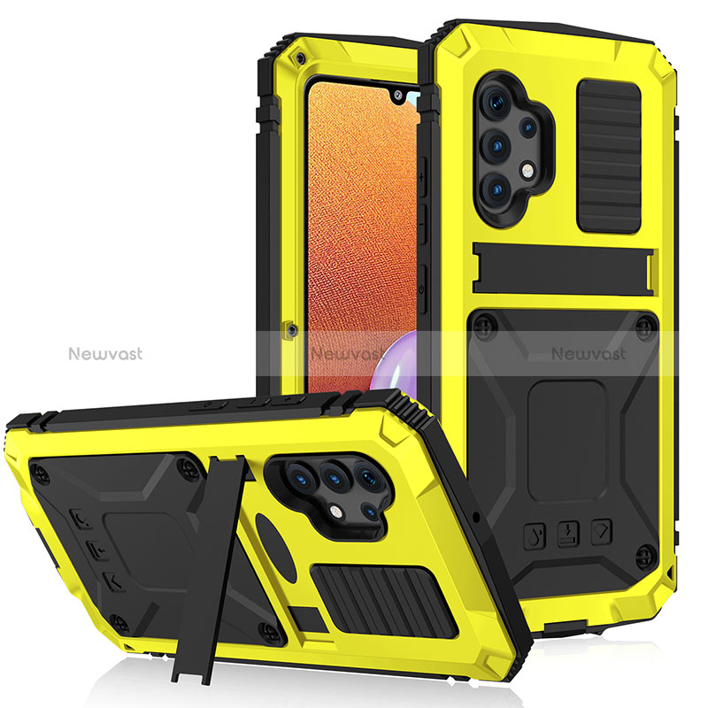 Luxury Aluminum Metal Cover Case 360 Degrees for Samsung Galaxy A32 4G Yellow