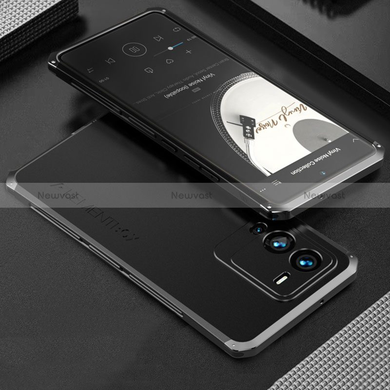 Luxury Aluminum Metal Cover Case 360 Degrees for Vivo V25 Pro 5G Black