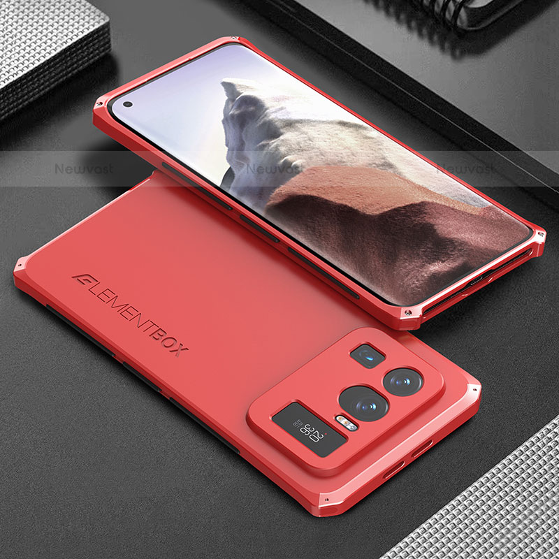 Luxury Aluminum Metal Cover Case 360 Degrees for Xiaomi Mi 11 Ultra 5G Red