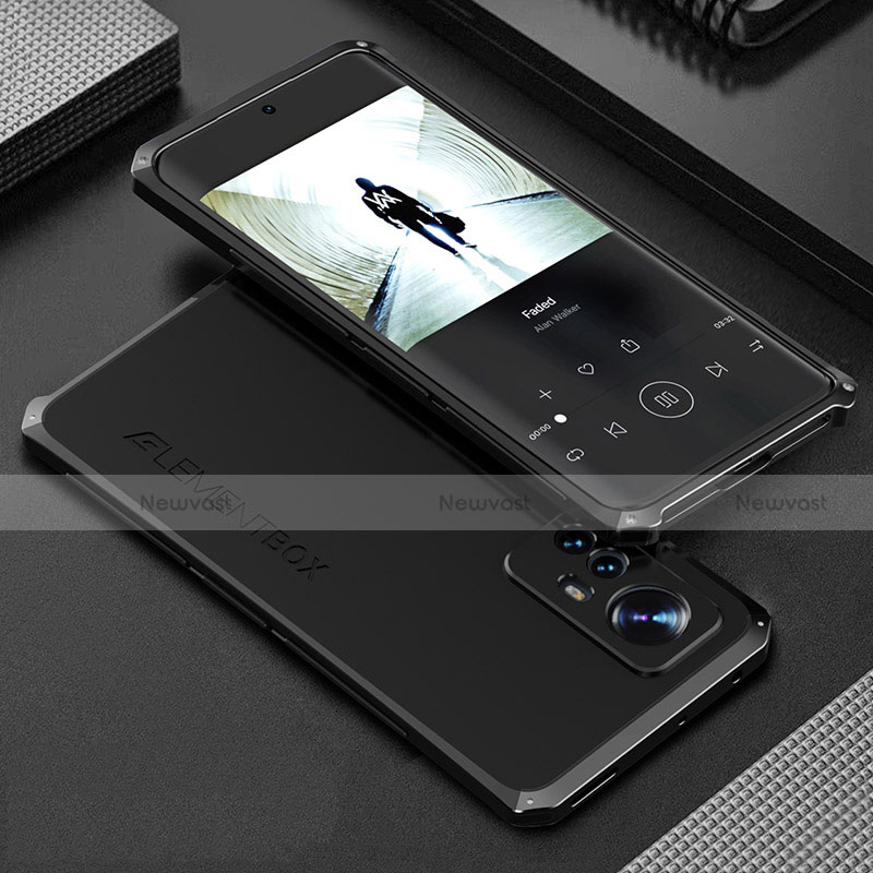 Luxury Aluminum Metal Cover Case 360 Degrees for Xiaomi Mi 12 5G Black