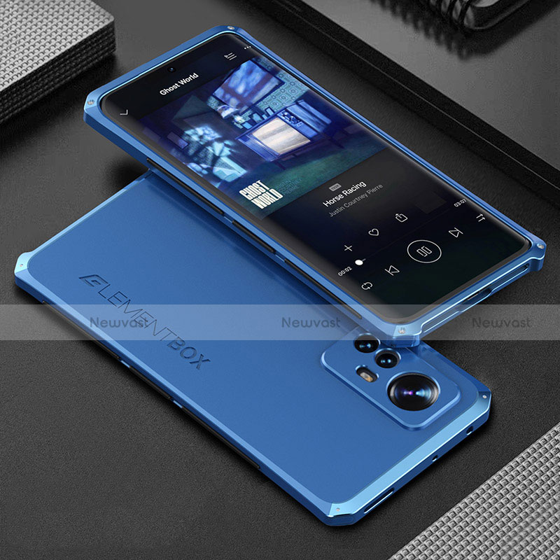 Luxury Aluminum Metal Cover Case 360 Degrees for Xiaomi Mi 12 5G Blue