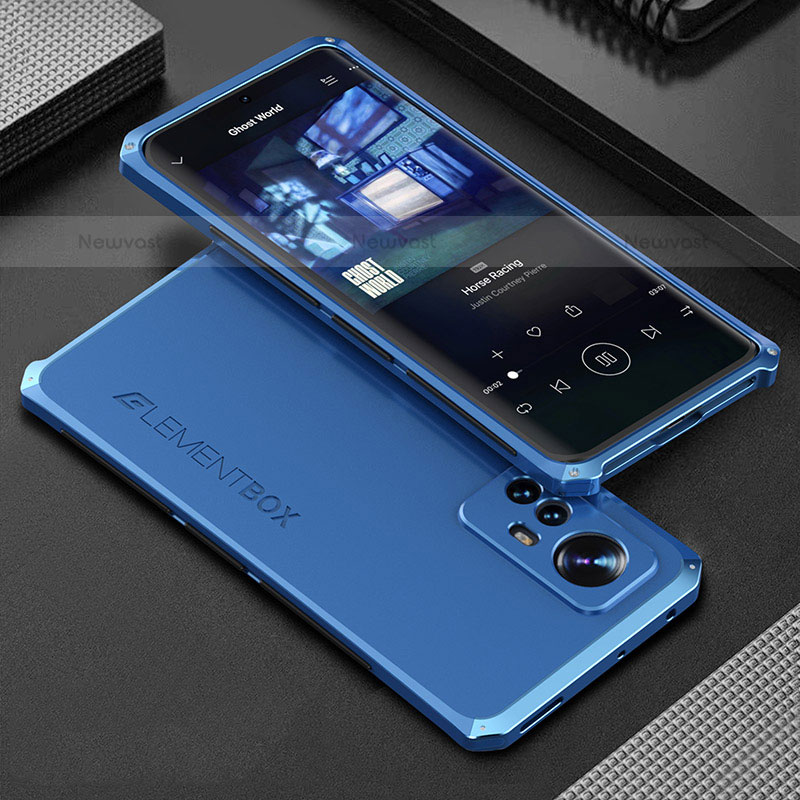 Luxury Aluminum Metal Cover Case 360 Degrees for Xiaomi Mi 12 Pro 5G Blue