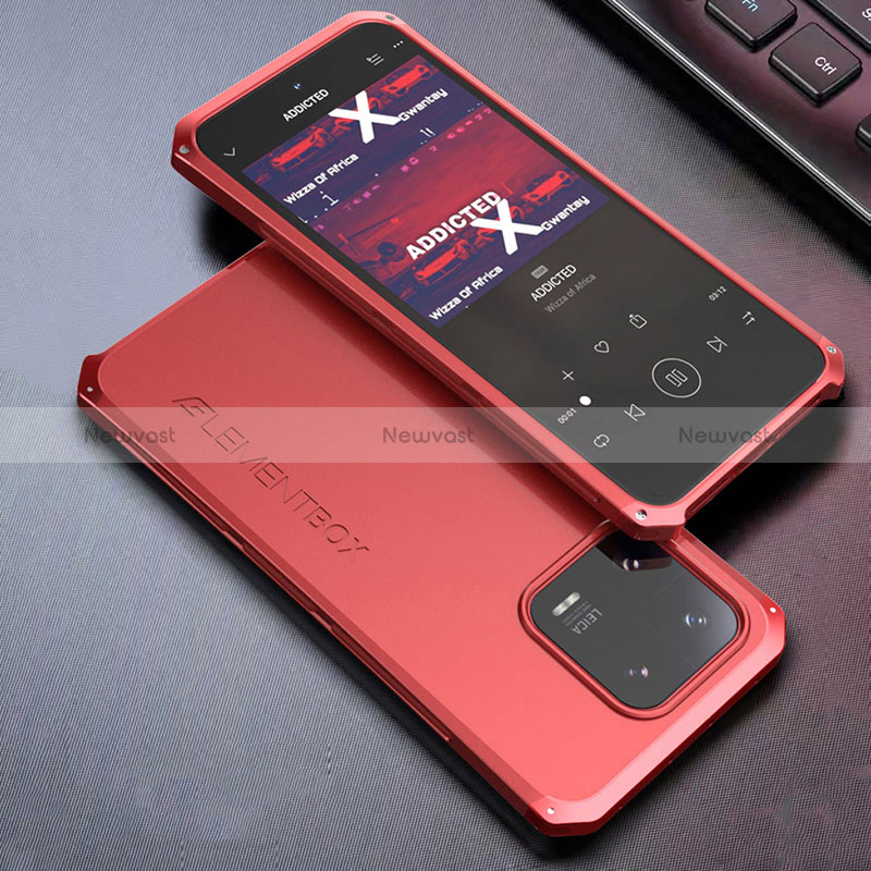 Luxury Aluminum Metal Cover Case 360 Degrees for Xiaomi Mi 13 5G Red