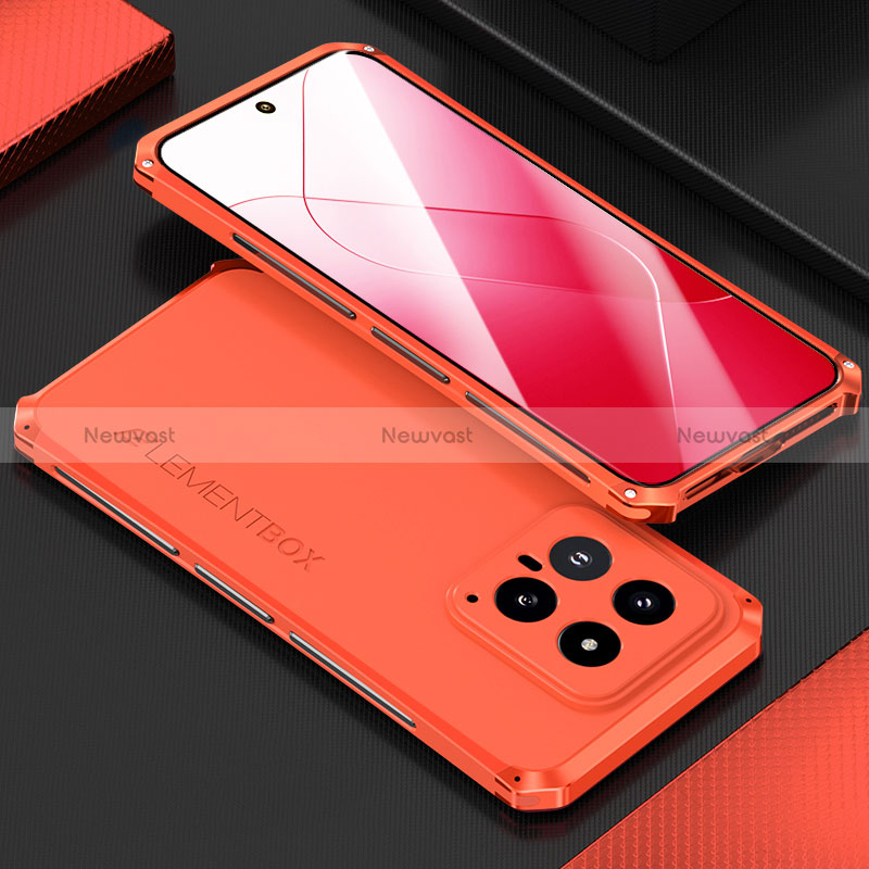 Luxury Aluminum Metal Cover Case 360 Degrees for Xiaomi Mi 14 Pro 5G Red