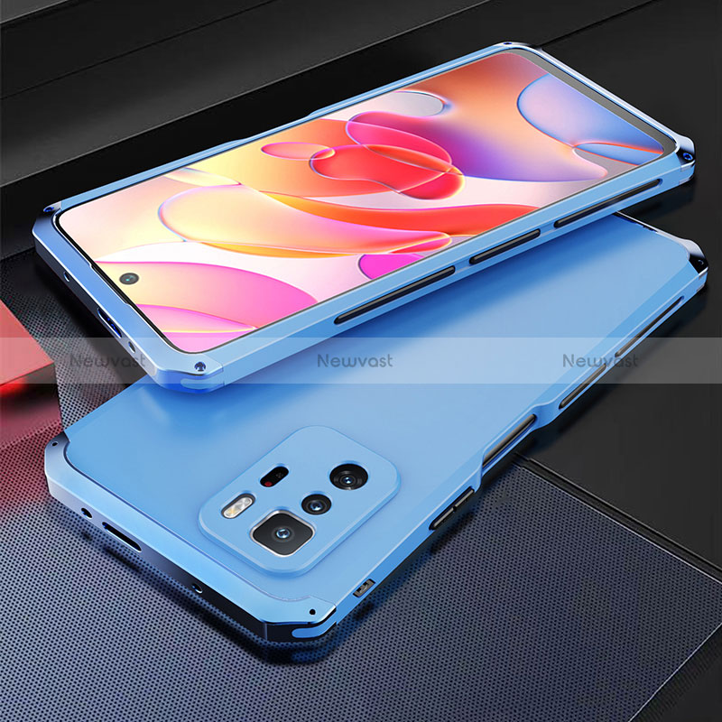 Luxury Aluminum Metal Cover Case 360 Degrees for Xiaomi Poco X3 GT 5G Blue