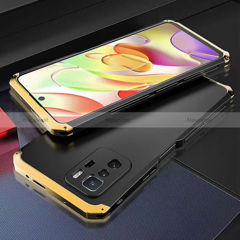 Luxury Aluminum Metal Cover Case 360 Degrees for Xiaomi Poco X3 GT 5G Gold and Black