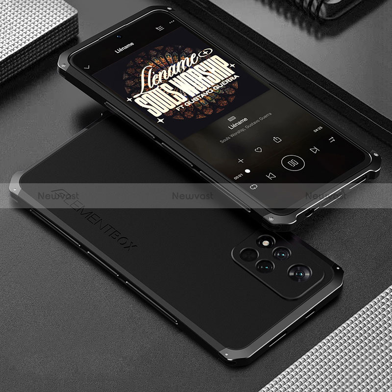 Luxury Aluminum Metal Cover Case 360 Degrees for Xiaomi Poco X4 NFC Black