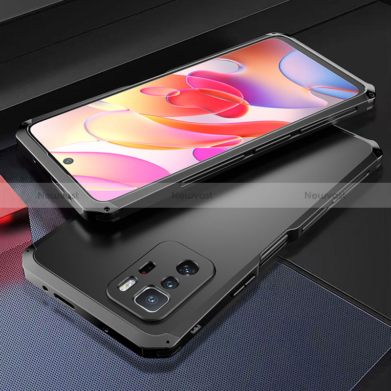 Luxury Aluminum Metal Cover Case 360 Degrees for Xiaomi Redmi Note 10 Pro 5G Black