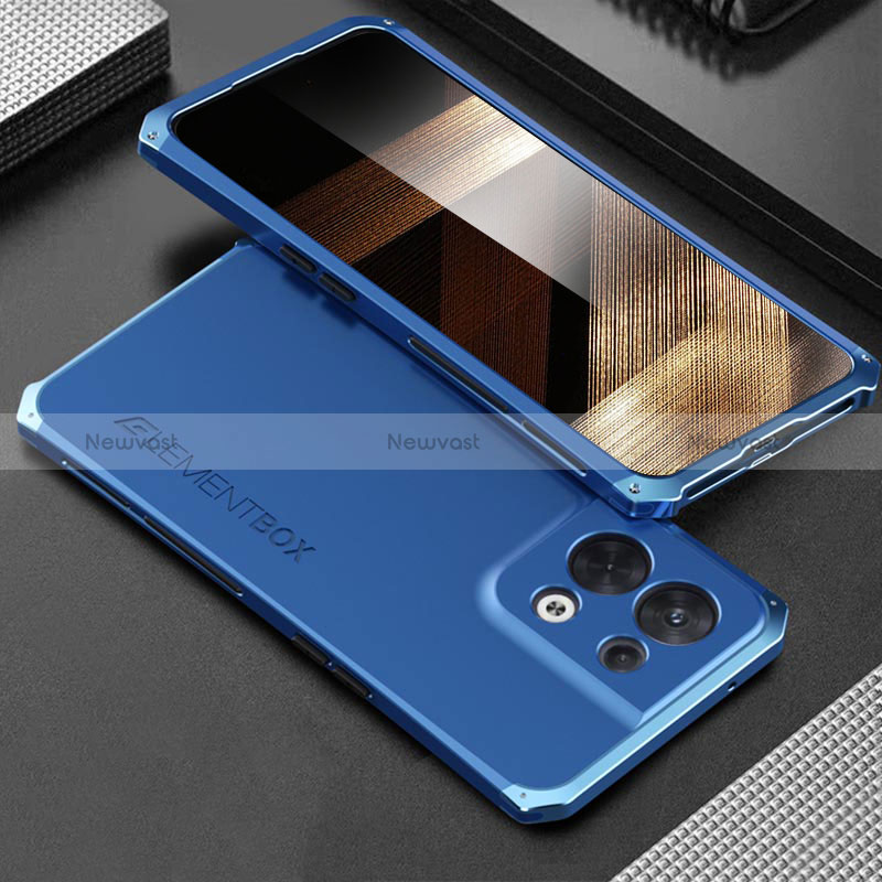 Luxury Aluminum Metal Cover Case 360 Degrees for Xiaomi Redmi Note 13 5G Blue