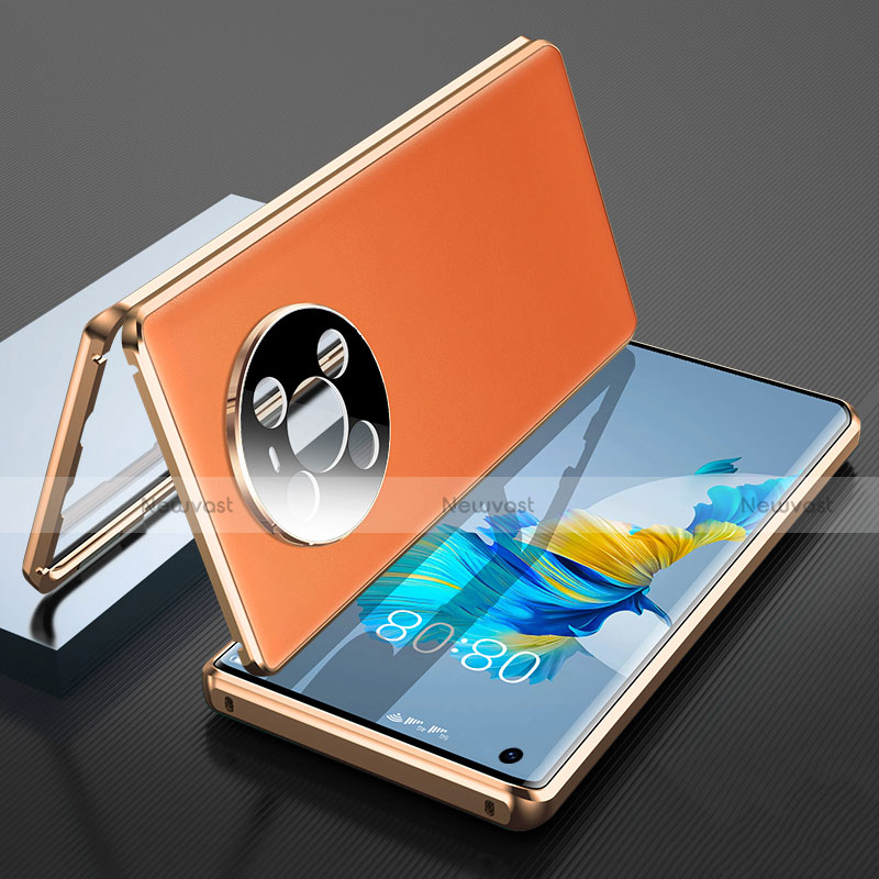 Luxury Aluminum Metal Cover Case 360 Degrees K01 for Huawei Mate 40E 5G Orange