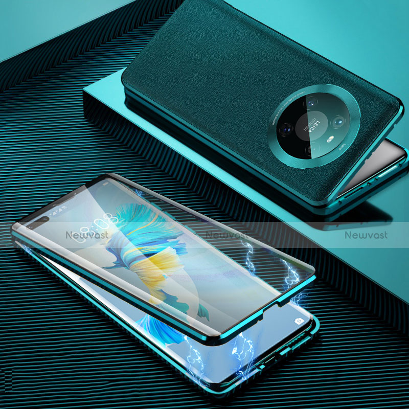 Luxury Aluminum Metal Cover Case 360 Degrees K01 for Huawei Mate 40E Pro 5G Cyan