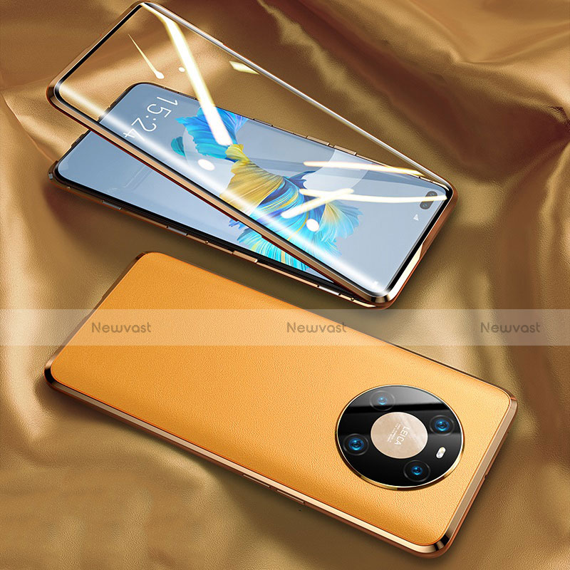 Luxury Aluminum Metal Cover Case 360 Degrees K02 for Huawei Mate 40E Pro 4G Yellow