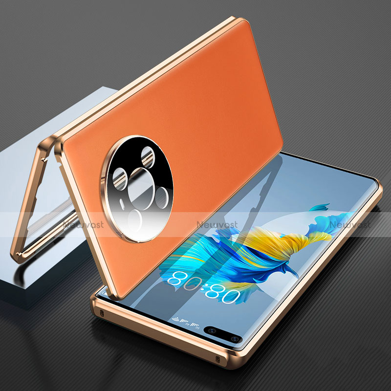 Luxury Aluminum Metal Cover Case 360 Degrees K04 for Huawei Mate 40E Pro 4G Orange