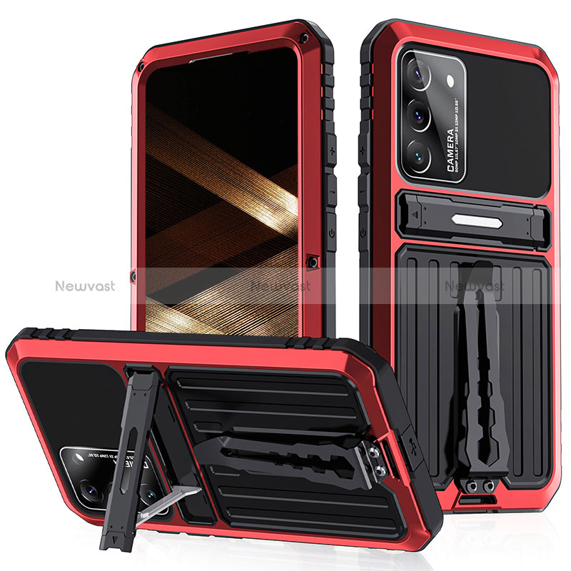 Luxury Aluminum Metal Cover Case 360 Degrees LK1 for Samsung Galaxy S23 5G Red