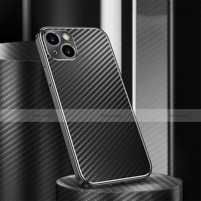 Luxury Aluminum Metal Cover Case 360 Degrees M01 for Apple iPhone 14 Black