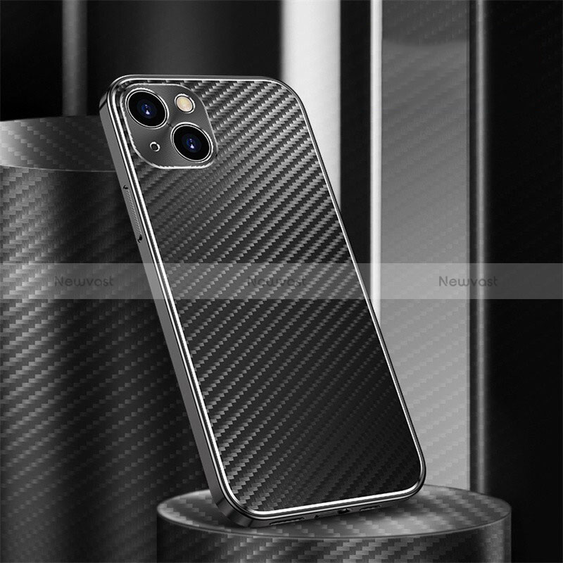 Luxury Aluminum Metal Cover Case 360 Degrees M01 for Apple iPhone 15 Black