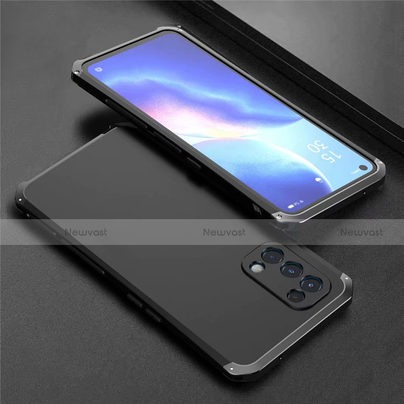 Luxury Aluminum Metal Cover Case 360 Degrees M02 for Oppo Reno5 5G Black