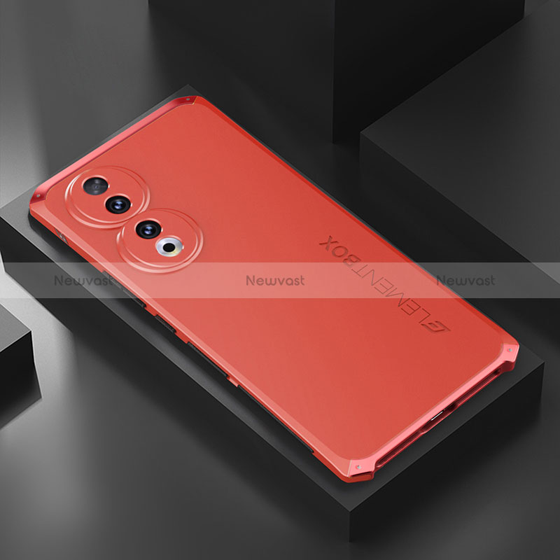 Luxury Aluminum Metal Cover Case 360 Degrees P01 for Huawei Honor 90 5G Red