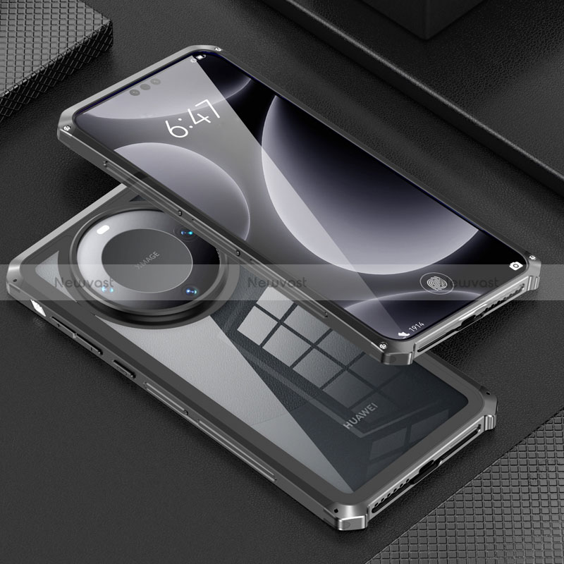 Luxury Aluminum Metal Cover Case 360 Degrees P01 for Huawei Mate 60 Pro Black