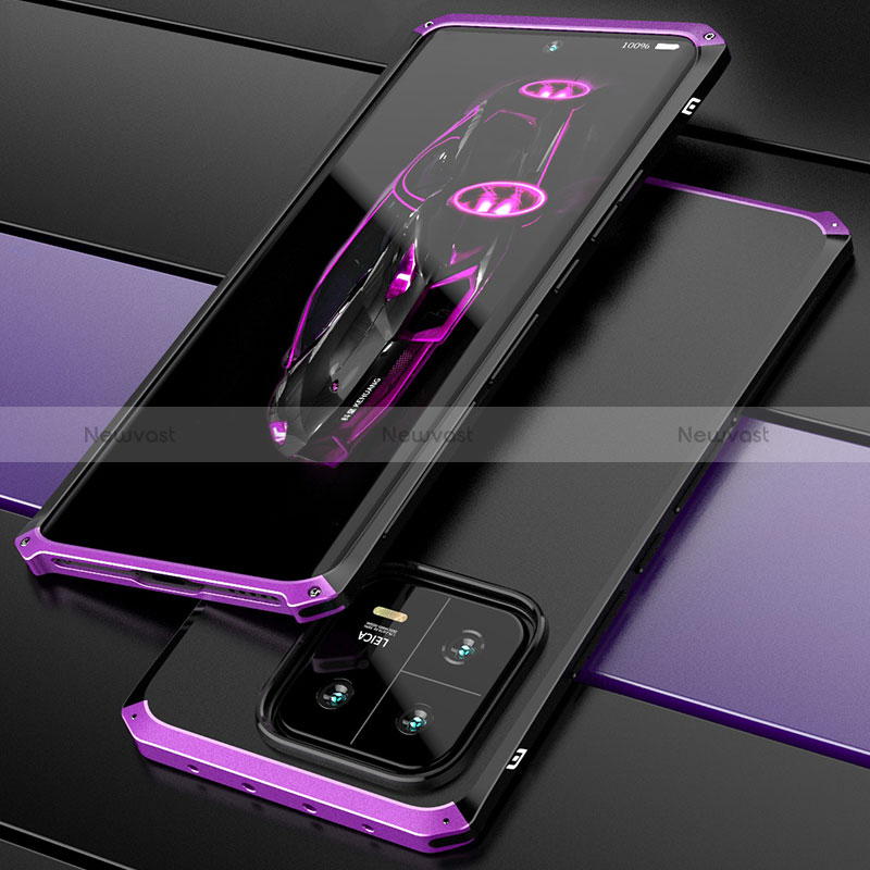 Luxury Aluminum Metal Cover Case 360 Degrees P01 for Xiaomi Mi 13 5G Purple