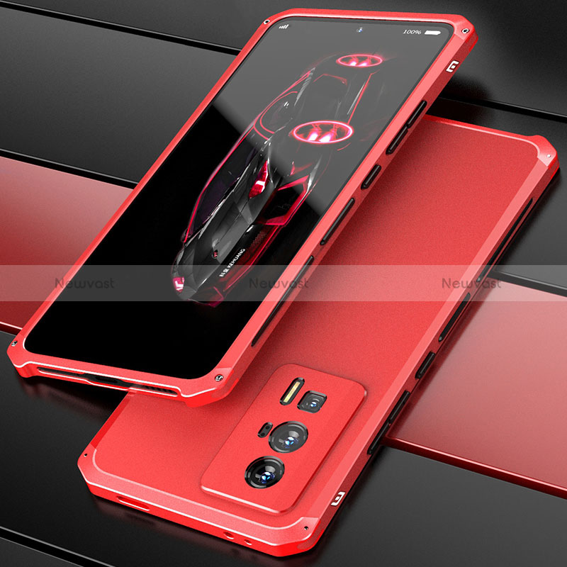 Luxury Aluminum Metal Cover Case 360 Degrees P01 for Xiaomi Redmi K60 Pro 5G Red