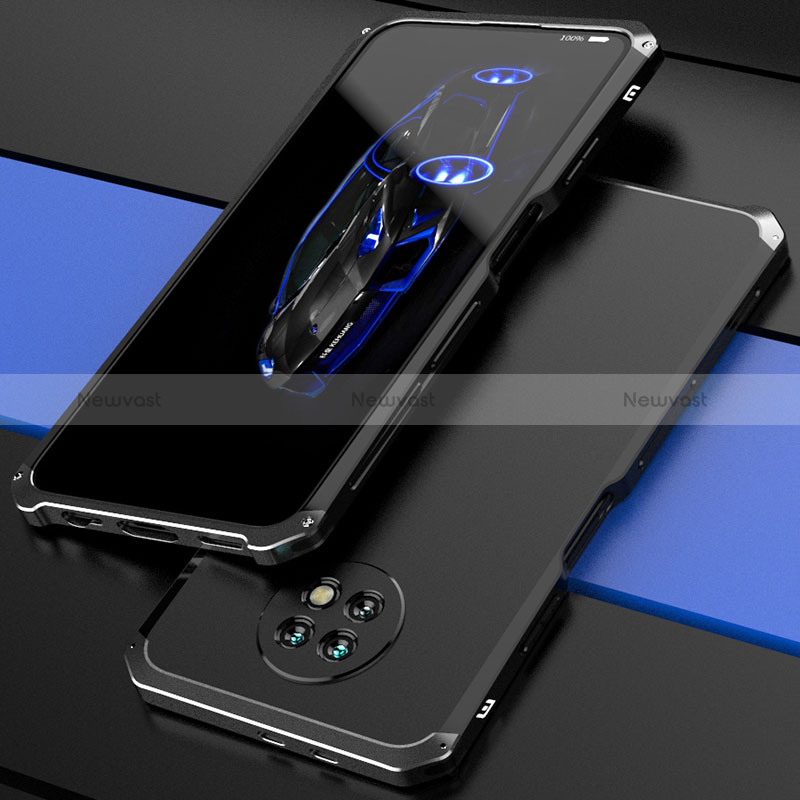 Luxury Aluminum Metal Cover Case 360 Degrees P01 for Xiaomi Redmi Note 9 5G Black