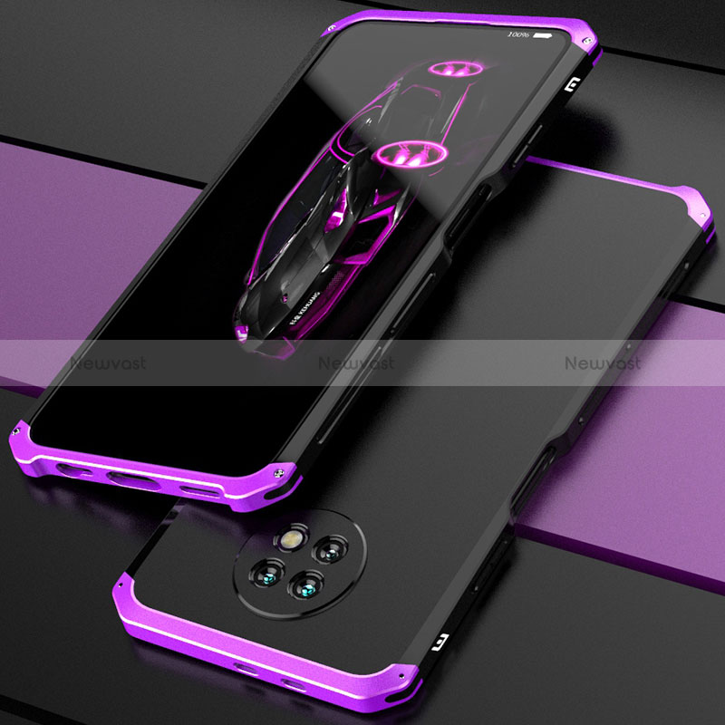 Luxury Aluminum Metal Cover Case 360 Degrees P01 for Xiaomi Redmi Note 9T 5G Purple