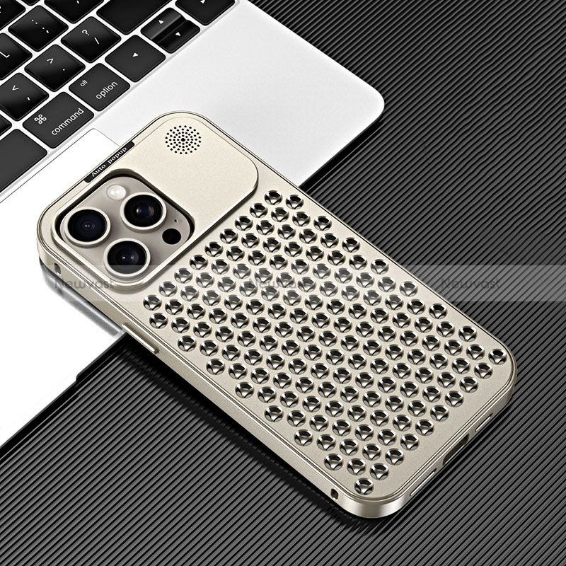 Luxury Aluminum Metal Cover Case 360 Degrees QC3 for Apple iPhone 14 Pro Max Gold