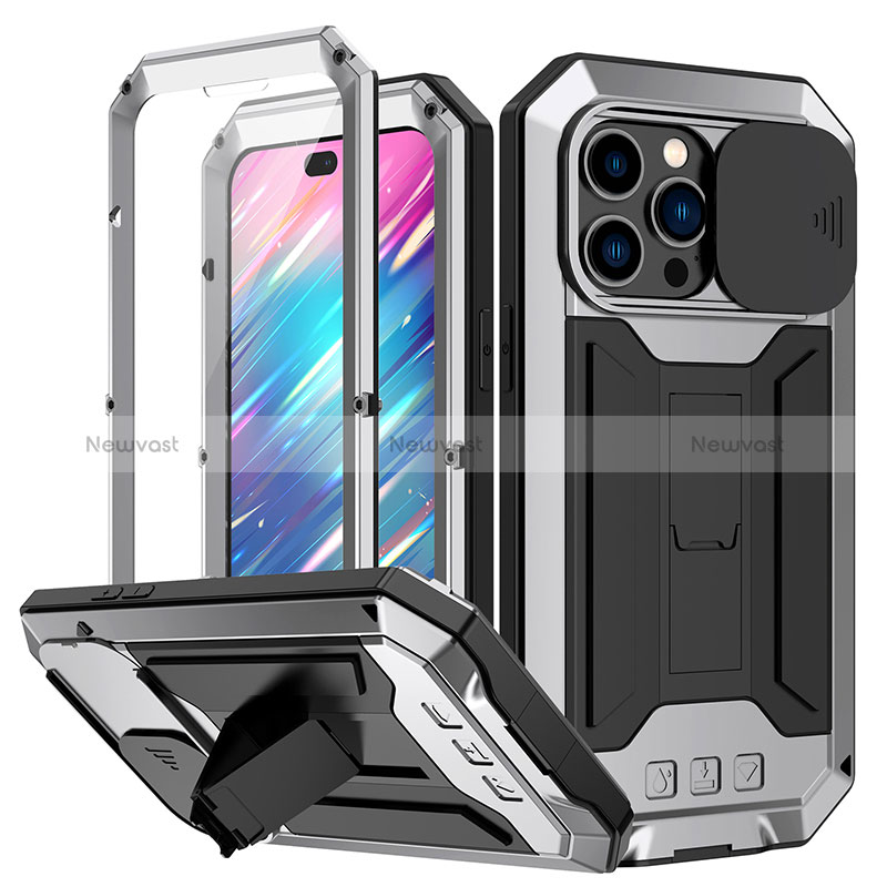 Luxury Aluminum Metal Cover Case 360 Degrees RJ1 for Apple iPhone 14 Pro