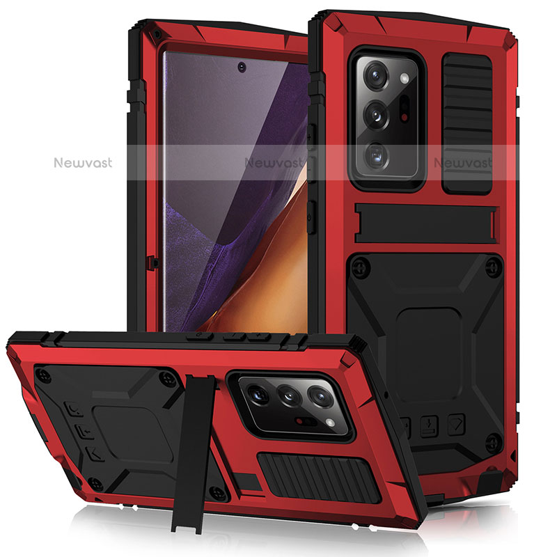 Luxury Aluminum Metal Cover Case 360 Degrees RJ2 for Samsung Galaxy Note 20 Ultra 5G Red