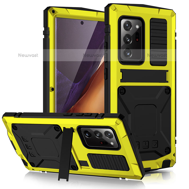 Luxury Aluminum Metal Cover Case 360 Degrees RJ2 for Samsung Galaxy Note 20 Ultra 5G Yellow