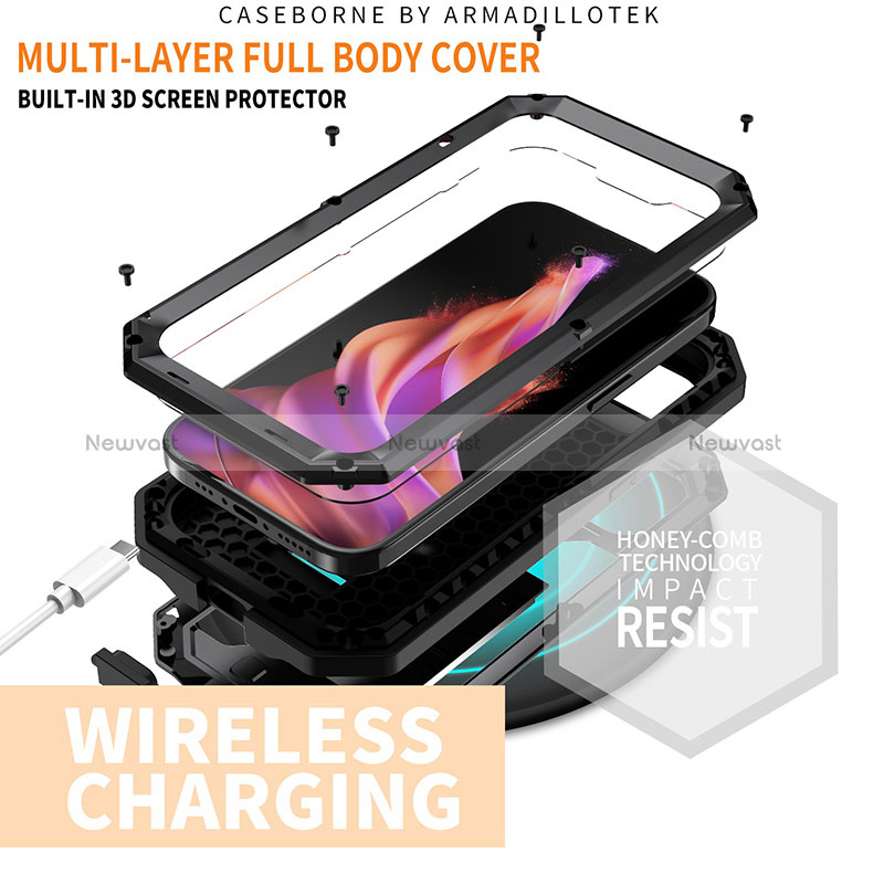 Luxury Aluminum Metal Cover Case 360 Degrees RJ3 for Apple iPhone 14