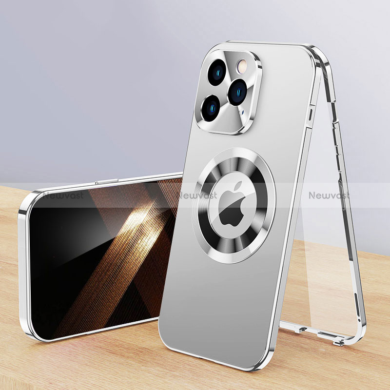 Luxury Aluminum Metal Cover Case 360 Degrees with Mag-Safe Magnetic P01 for Apple iPhone 14 Pro