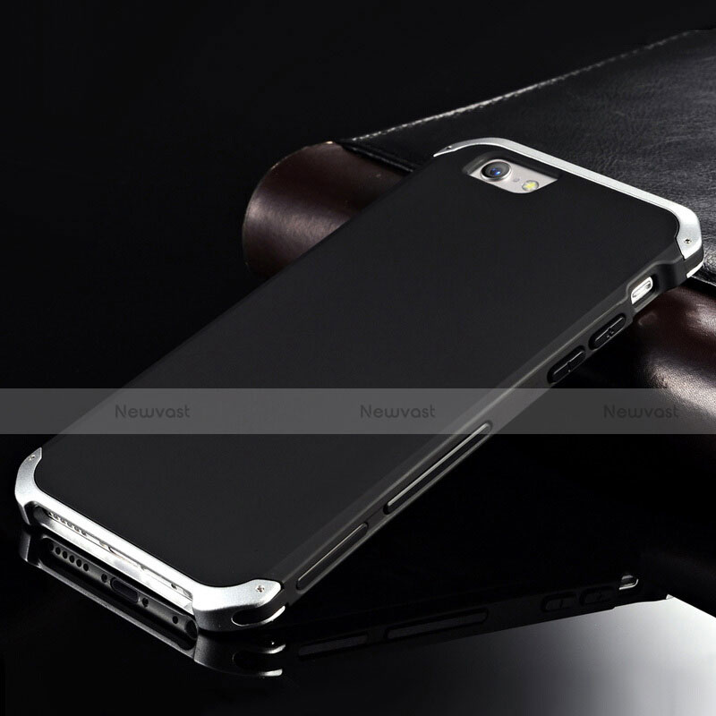 Luxury Aluminum Metal Cover Case for Apple iPhone 6 Plus Silver and Black