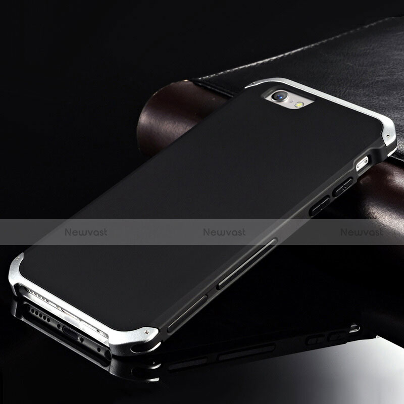 Luxury Aluminum Metal Cover Case for Apple iPhone 6 Silver and Black