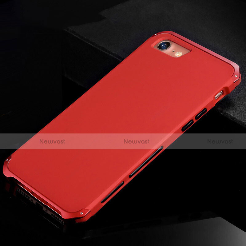 Luxury Aluminum Metal Cover Case for Apple iPhone 8 Red