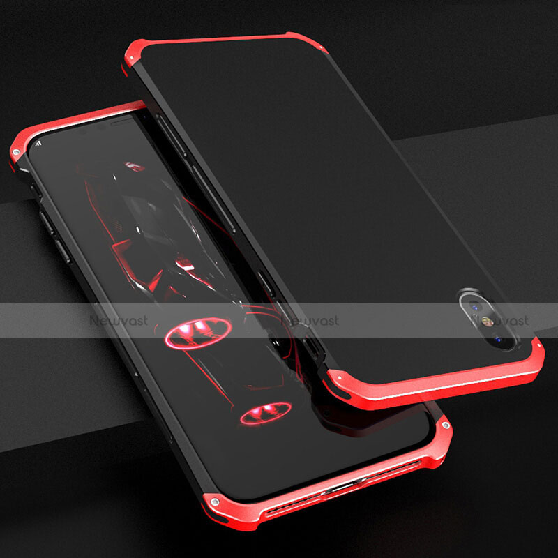 Luxury Aluminum Metal Cover Case for Apple iPhone Xs Max Red and Black