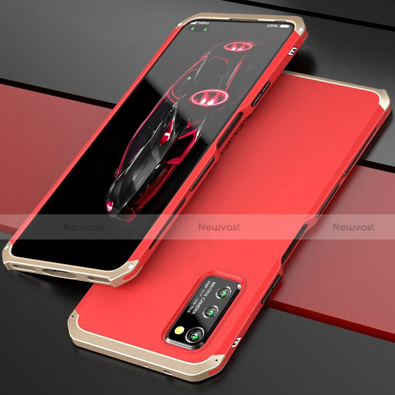 Luxury Aluminum Metal Cover Case for Huawei Honor V30 5G Gold and Red