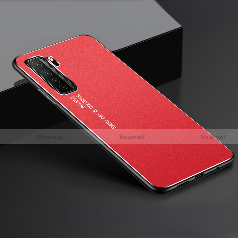 Luxury Aluminum Metal Cover Case for Huawei P40 Lite 5G Red