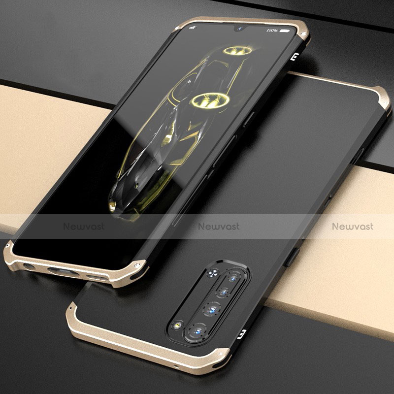 Luxury Aluminum Metal Cover Case for Oppo K7 5G Gold and Black