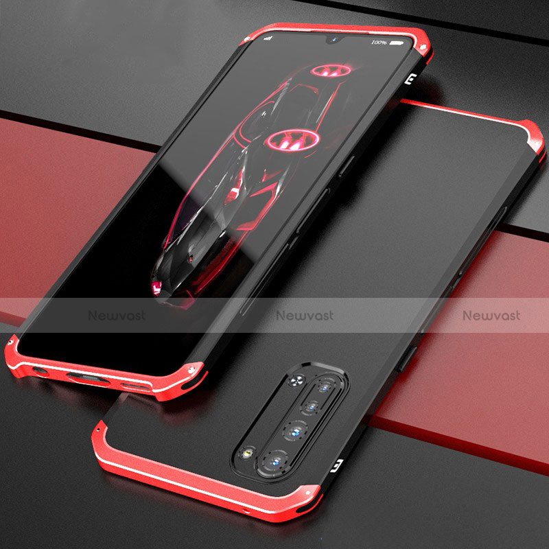 Luxury Aluminum Metal Cover Case for Oppo K7 5G Red and Black